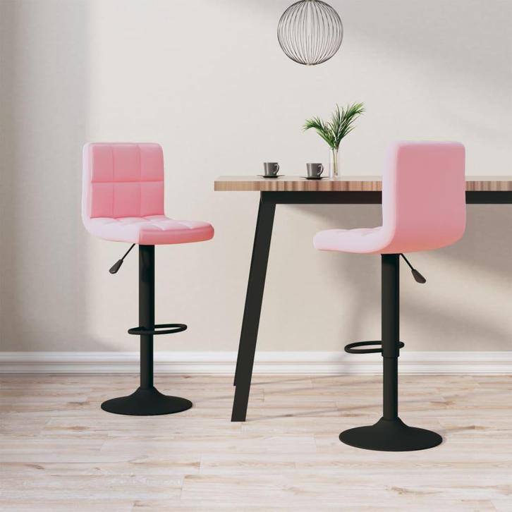 vidaXL Barkrukken 2 st fluweel roze, Huis en Inrichting, Barkrukken, Nieuw, Verzenden