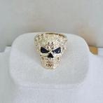 Ring - 14 karaat Geel goud - Gepatroonneerde schedel hiphop, Nieuw