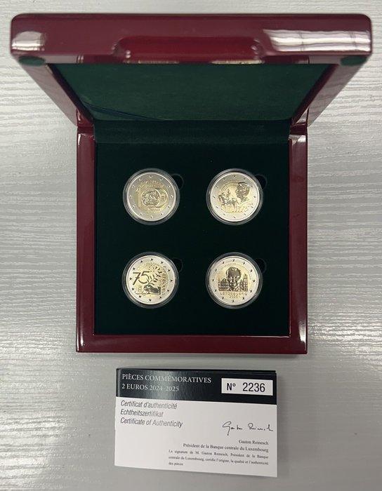 Luxemburg. 2 Euro 2024/2025 (4 monnaies) Reverse Proof, Postzegels en Munten, Munten | Europa | Euromunten