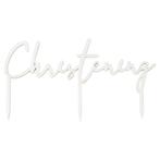 Doopfeest Taarttopper Christening 9cm, Verzenden, Nieuw