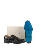 RRP 4950€ SUTOR MANTELLASSI Black Goodyear Double Monk Shoes, Nieuw