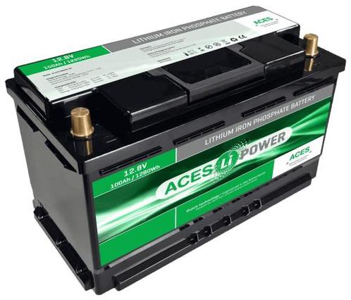 ACES HFAS Serie LifePO4 accu AL12V100HFAS-BT 12V 100Ah met, Caravans en Kamperen, Camper-accessoires, Ophalen of Verzenden