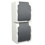 Ratio Spatwaterdicht Wandcontactdoos randaarde 2-voudig, Nieuw, Stopcontact