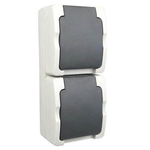 Ratio Spatwaterdicht Wandcontactdoos randaarde 2-voudig, Doe-het-zelf en Verbouw, Elektra en Kabels, Stopcontact, Nieuw