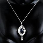 Hanger - 14 karaat Geel goud - 2.94ct. tw. Saffier - Saffier, Sieraden, Tassen en Uiterlijk, Antieke sieraden