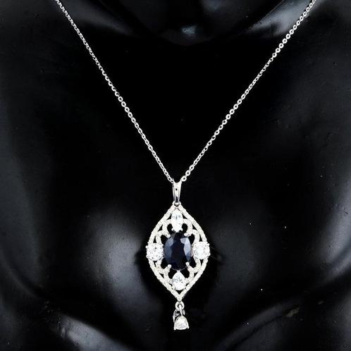 Hanger - 14 karaat Geel goud - 2.94ct. tw. Saffier - Saffier, Sieraden, Tassen en Uiterlijk, Antieke sieraden
