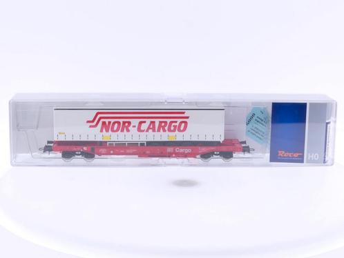 Schaal H0 Roco 66978 diepladerwagen Sdkms 707 Nor-cargo..., Hobby en Vrije tijd, Modeltreinen | H0, Gelijkstroom, Analoog, Zo goed als nieuw