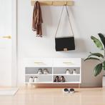 vidaXL Schoenenbank 102x35x55 cm bewerkt hout hoogglans wit, Verzenden, Nieuw