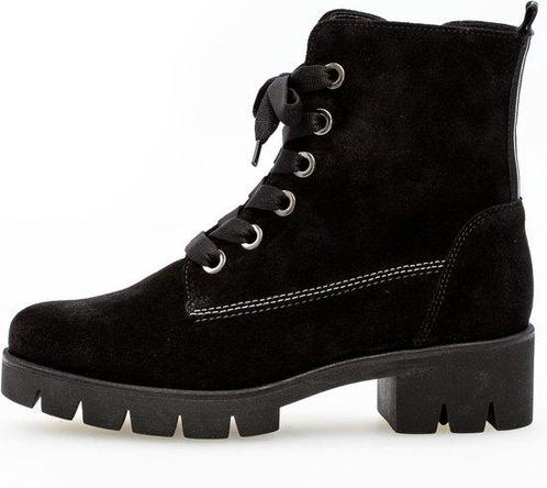 Gabor Veterboot 71.711.17 - maat 39 - Zwart Suède, Kleding | Dames, Schoenen, Verzenden