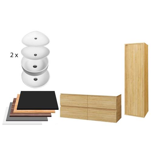 Badkamermeubelset BWS Sally 160 cm Vier Soft-Close Lades Met, Doe-het-zelf en Verbouw, Sanitair, Bad, Nieuw, Ophalen of Verzenden