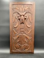Reliëf, Exceptionnel Panneau Sculpté Ancien en Bois -