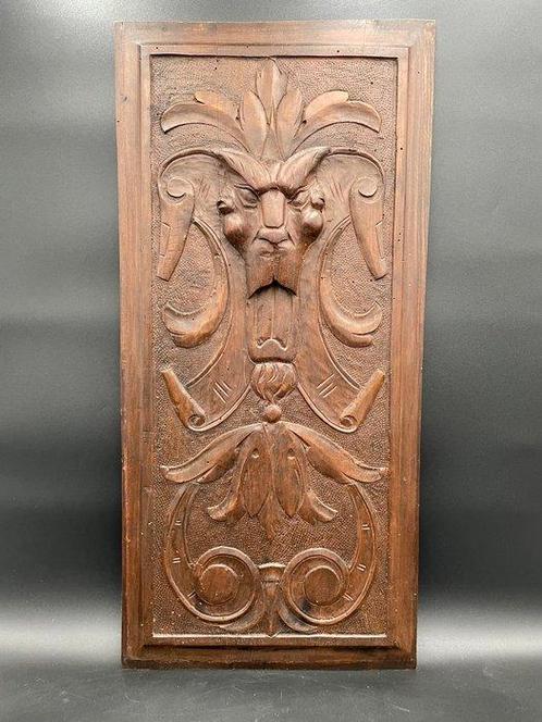 Reliëf, Exceptionnel Panneau Sculpté Ancien en Bois -, Antiek en Kunst, Curiosa en Brocante