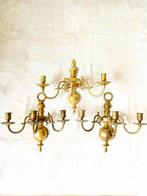 Kandelaar - Brons, koper, messing - 3 Antieke wandkandelaars, Antiek en Kunst