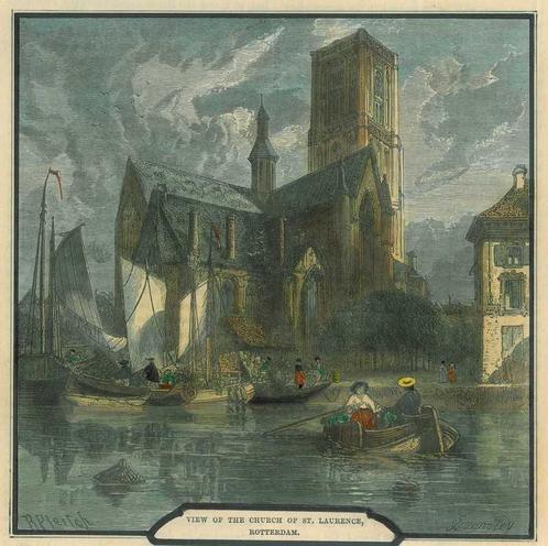 Zicht op Rotterdam, Antiek en Kunst, Kunst | Etsen en Gravures