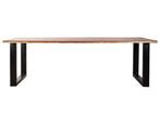Boomstam eettafel Eleonora Acacia met U-poten - 160x90, Huis en Inrichting, Ophalen of Verzenden, Nieuw