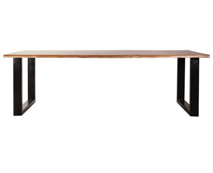 Boomstam eettafel Eleonora Acacia met U-poten - 160x90, Huis en Inrichting, Tafels | Eettafels, Nieuw, Ophalen of Verzenden