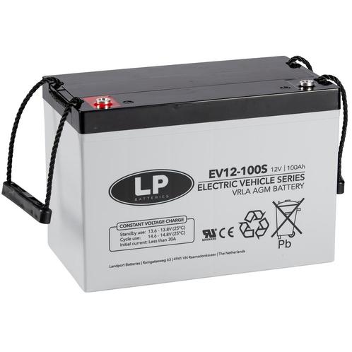 Landport (LP) AGM EV12-100S deep cycle accu 12 v 100 Ah VRLA, Caravans en Kamperen, Camper-accessoires, Nieuw, Ophalen of Verzenden