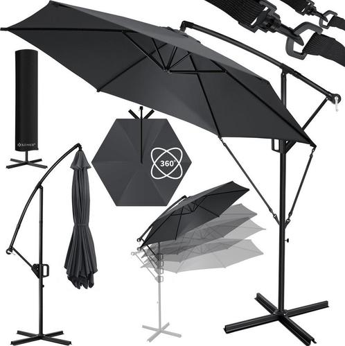 KESSER® Zweefparasol met voet  - Ø3,5m - 360° Draaibaar  - A, Tuin en Terras, Tuinmeubel-accessoires, Nieuw, Verzenden