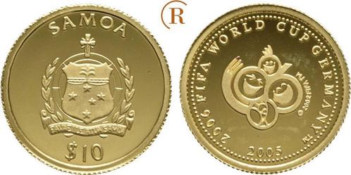10 Dollar 1,24 Gramm Feingoud Fifa Wm 2006 2005 Samoa: goud, Postzegels en Munten, Munten en Bankbiljetten | Toebehoren, Verzenden