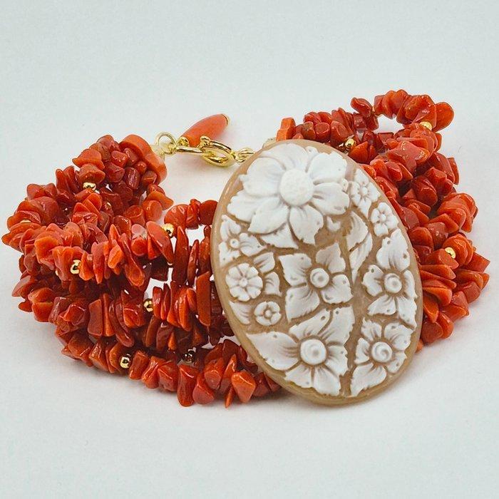 Bloedkoraal - Zilver, Verguld - Armband - CORALLO, Antiek en Kunst, Curiosa en Brocante