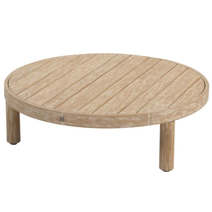 Sem lounge tuintafel 80x25 cm rond brushed teak 4 Seasons, Tuin en Terras, Tuintafels, Nieuw, Teakhout, Ophalen of Verzenden