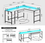 Hoekbureau - Bureau - Computertafel - 145x145 cm - L-vormig, Verzenden, Zo goed als nieuw