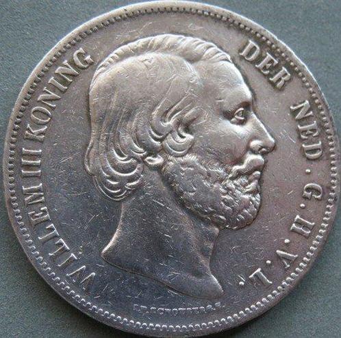 Nederland. Willem III. 2 1/2 Gulden 1852a (Zonder, Postzegels en Munten, Munten | Nederland
