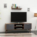 [en.casa] TV meubel met plank Haderslev 120x30x45 cm walnoot, Huis en Inrichting, Kasten | Televisiemeubels, Nieuw, Verzenden