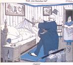 Ongedierte in de Duitse hotelkamer op spotprent (Lithos), Verzenden