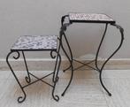 Set bijzettafels - Steengoed - Twee vintage bijzettafeltjes