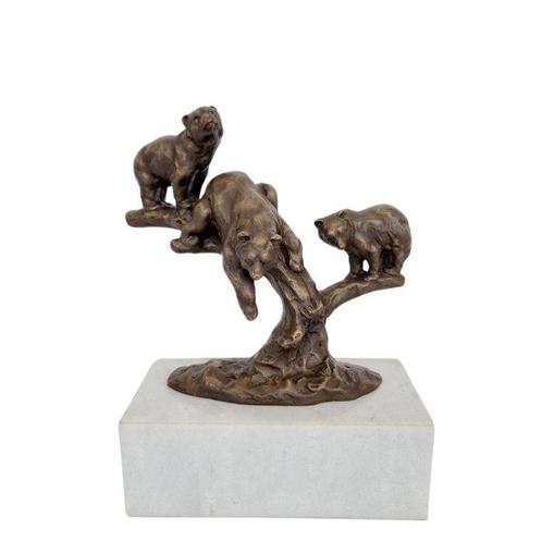 sculptuur, Bear pups - 27 cm - Brons, Marmer, Antiek en Kunst, Curiosa en Brocante