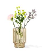 HEMA Vaas Ø12x18cm glas ribbel geel van €12.99 voor €7 sale, Huis en Inrichting, Woonaccessoires | Vazen, Verzenden, Nieuw, Geel