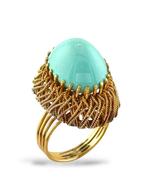 Ring - 18 karaat Geel goud, 18K geelgouden ring met, Sieraden, Tassen en Uiterlijk, Nieuw