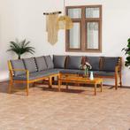 vidaXL 6-delige Loungeset met kussens massief acaciahout, Verzenden, Nieuw, Hardhout, Loungeset