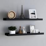 vidaXL Fotoplanken 2 st 80x9x3 cm MDF zwart, Huis en Inrichting, Verzenden, Nieuw