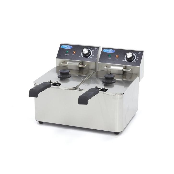 Frituurpan - 2x 4 L - 2 Manden - tot 1,5 Kg Frites, Witgoed en Apparatuur, Frituurpannen, Nieuw, Duo-friteuse, 4 liter of meer