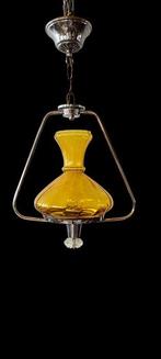 Plafondlamp - gechromateerd metaal, kristal