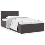 vidaXL Bedframe met hydraulische opslag stof donkergrijs, 100 cm, Eenpersoons, Verzenden, Nieuw