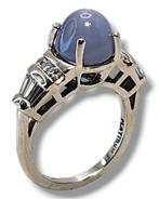 Ring Platina, Verbazingwekkende ster saffier en diamanten, Sieraden, Tassen en Uiterlijk, Ringen, Nieuw