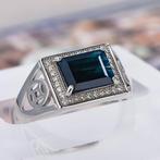 Zonder Minimumprijs - Zegelring Zilver Saffier