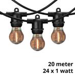 Lybardo lichtsnoer buiten 20 meter incl. 24 smoke LED pumkin, Verzenden, Minder dan 50 watt, Wandlamp, Nieuw