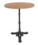 Teakhouten terras bistrotafel rond 60cm met gietijzeren voet