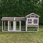 Konijnenhok Amalie ren links XXL Wit/Taupe Dennenhout, Verzenden, Nieuw
