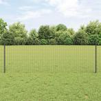 vidaXL Euro Hek met 5 U-Palen Grijs 0.8x10 m Staal, Tuin en Terras, Verzenden, Nieuw, IJzer