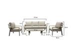 Lola stoel bank loungeset 4 delig latte zand aluminium teak, Tuin en Terras, Ophalen of Verzenden, Nieuw, Aluminium