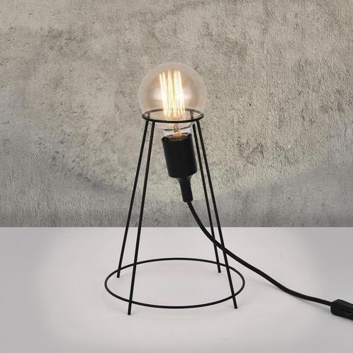 Industriële tafellamp Sydney 26xØ8 cm metaal zwart E27, Huis en Inrichting, Lampen | Tafellampen, Nieuw, Verzenden