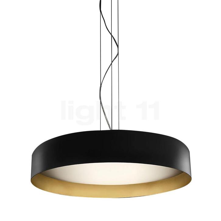 Panzeri Ginevra Hanglamp LED, zwart/goud - 50 cm, Huis en Inrichting, Lampen | Hanglampen, Nieuw, Verzenden