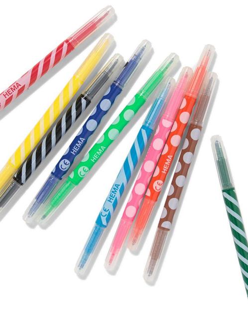 HEMA Tweepunt viltstiften 10 kleuren, Hobby en Vrije tijd, Knutselen, Nieuw, Verzenden