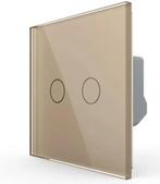 Livolo Touchscreen Schakelaar | Goud | 2-voudig | Aan/Uit, Doe-het-zelf en Verbouw, Ophalen of Verzenden, Nieuw, Schakelaar