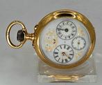 Schweiz - Vergoldete Taschenuhr - Doppelzeit, Nieuw